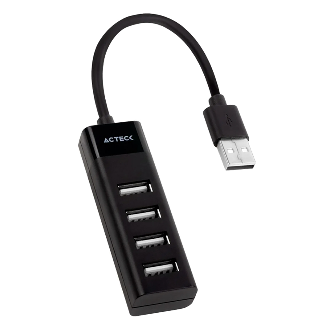 Hub USB Acteck de 4 Puertos USB 2.0 Portátil 