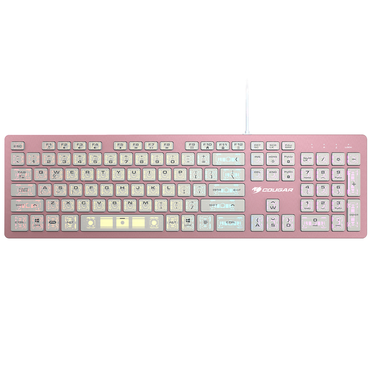 Teclado Gamer Cougar Vantar AX Pink RGB Switch Scissor Anti Ghosting