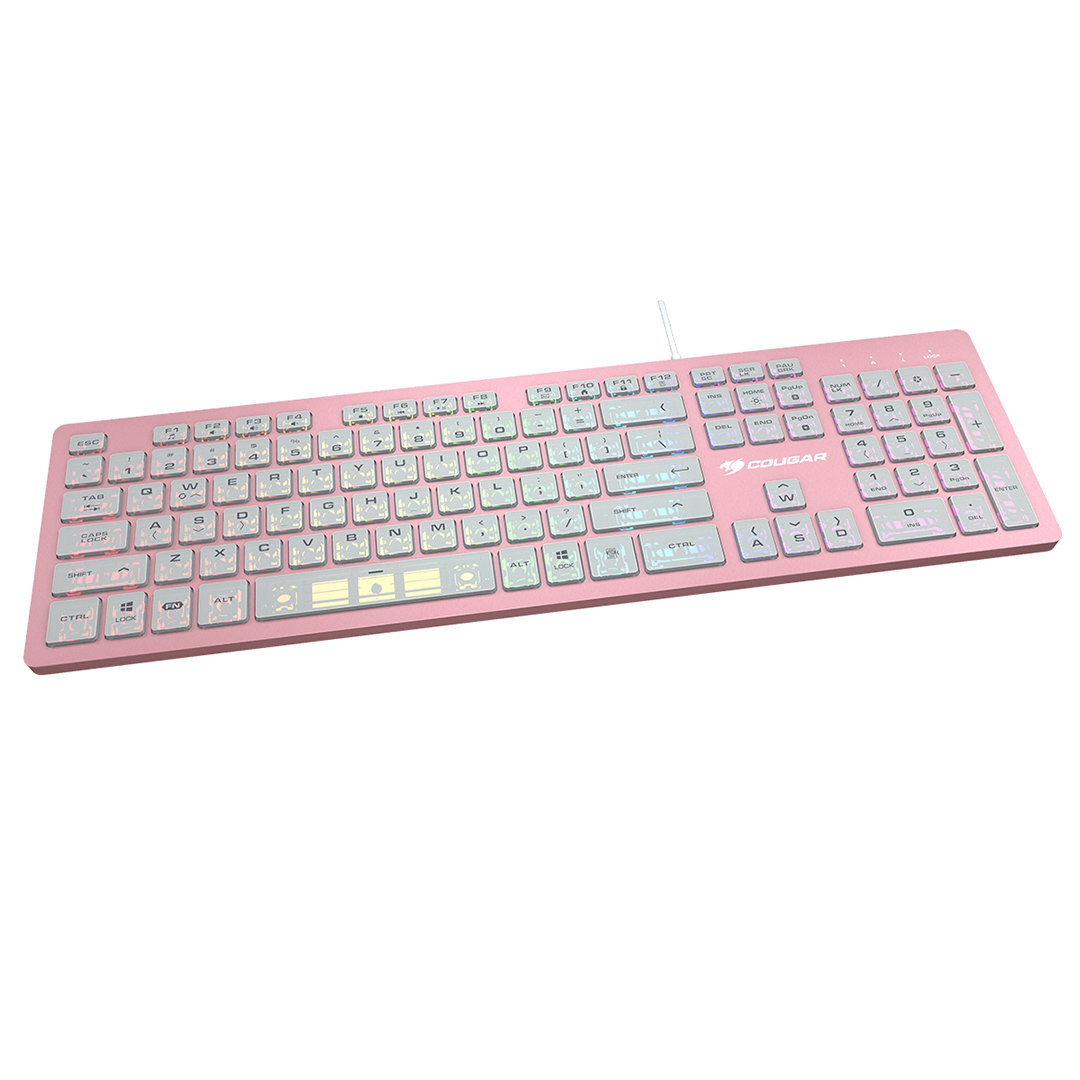 Teclado Gamer Cougar Vantar AX Pink RGB Switch Scissor Anti Ghosting