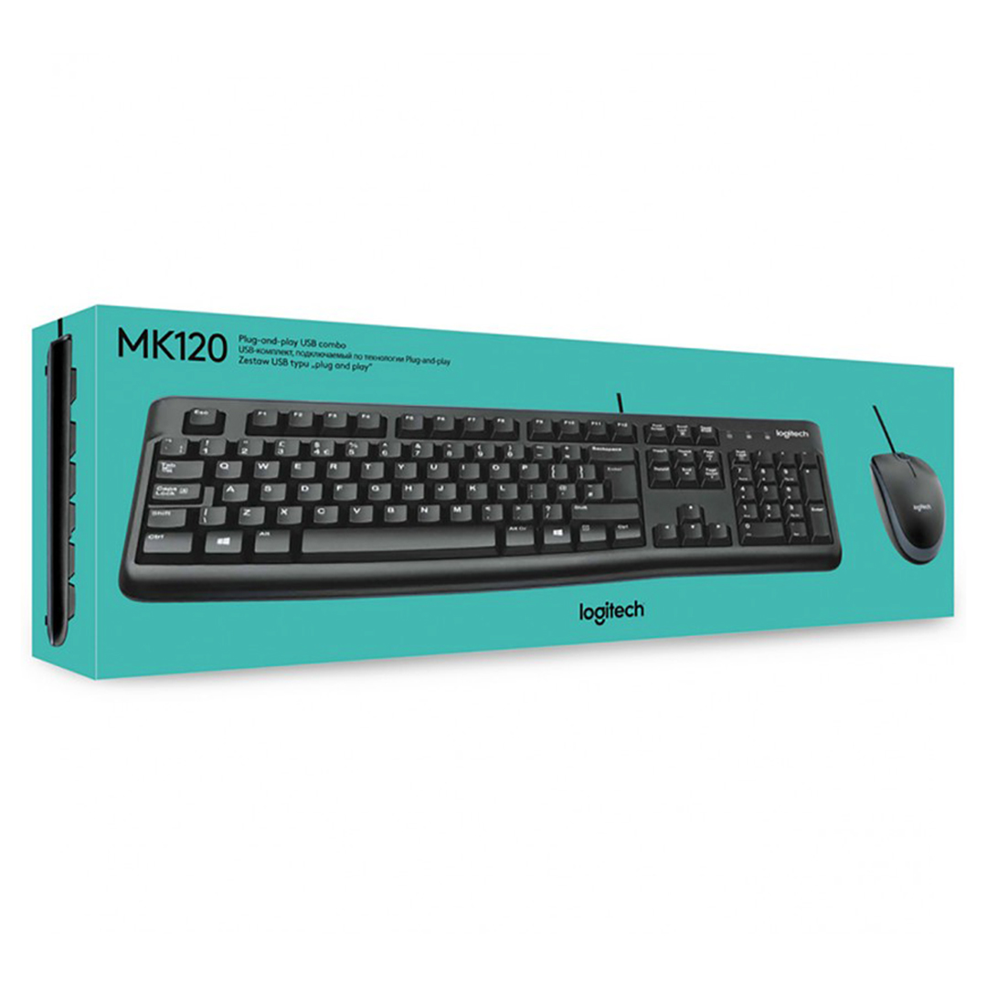 Kit de Teclado y Mouse Logitech MK120 Alambrico USB