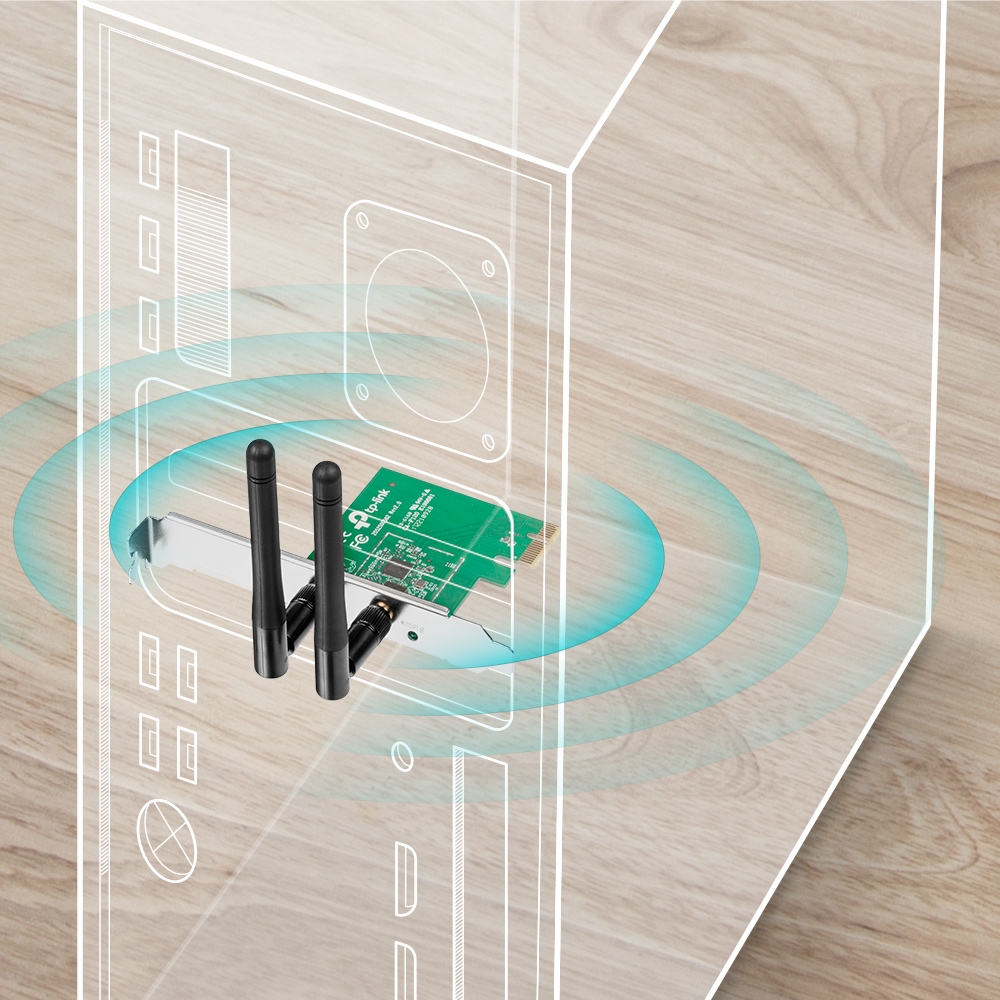 Antena Wifi PCIe X1 TL-WN881ND TP Link 300mbps 2 Antenas