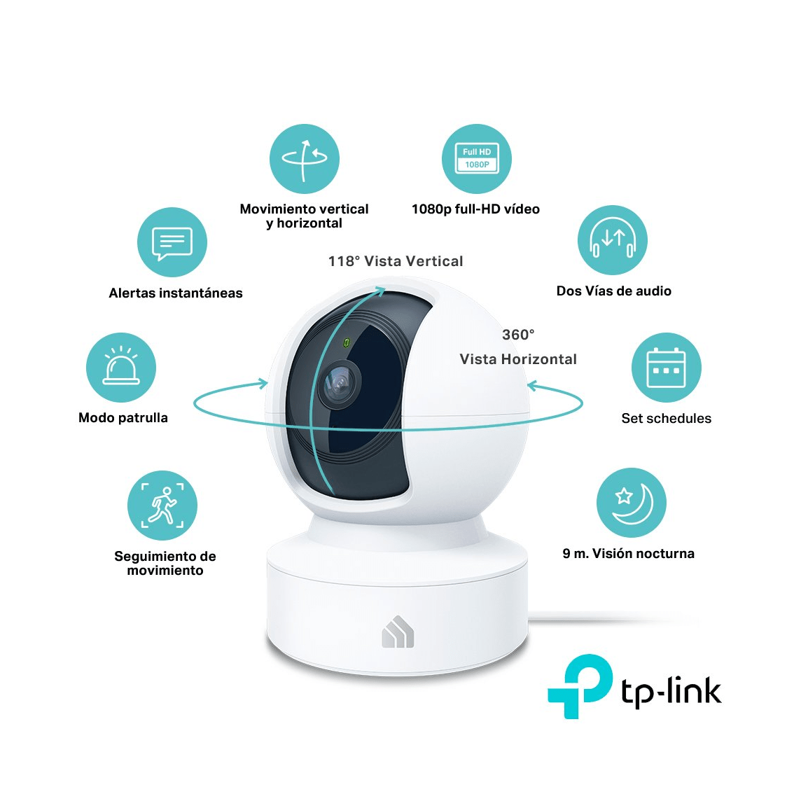 Cámara TP-Link Tapo C200 360° WiFi Visión nocturna Full HD