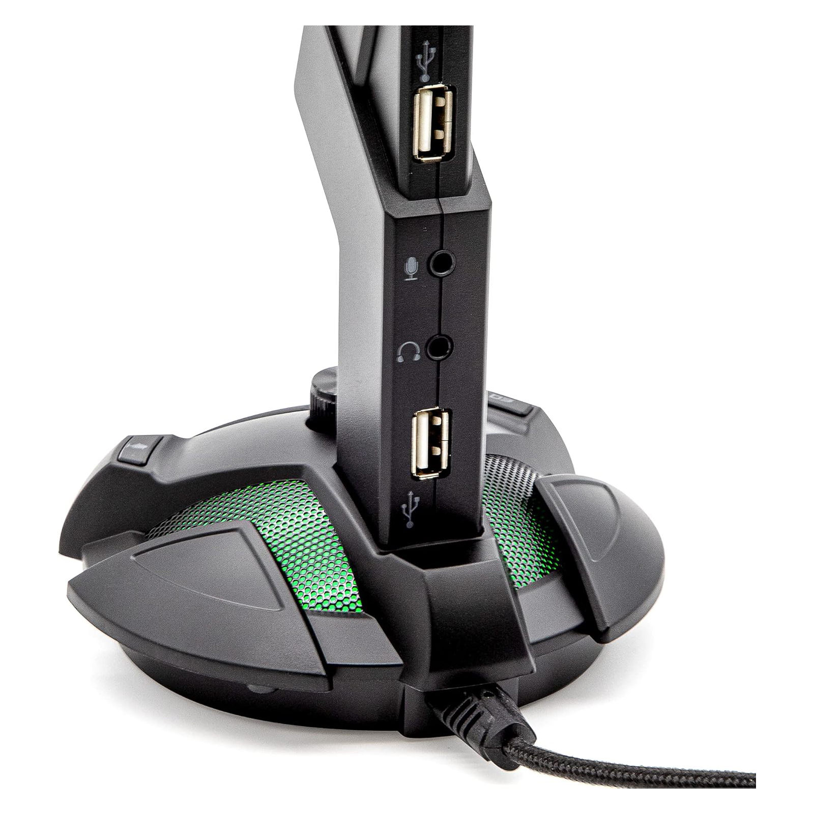 Base Porta Headset RGB Yeyian 2 x USB2.0 Ecualizador Negro