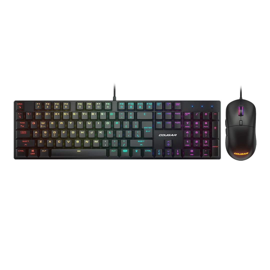 Kit de Teclado Mecanico y Mouse Cougar Combat RGB Switch Red