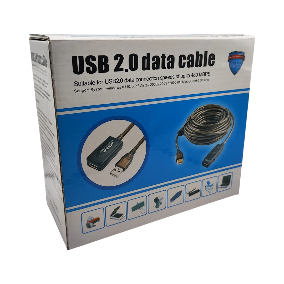 Extensión USB 2.0 Activa Macho a hembra de 15 Metros 480 MBPS