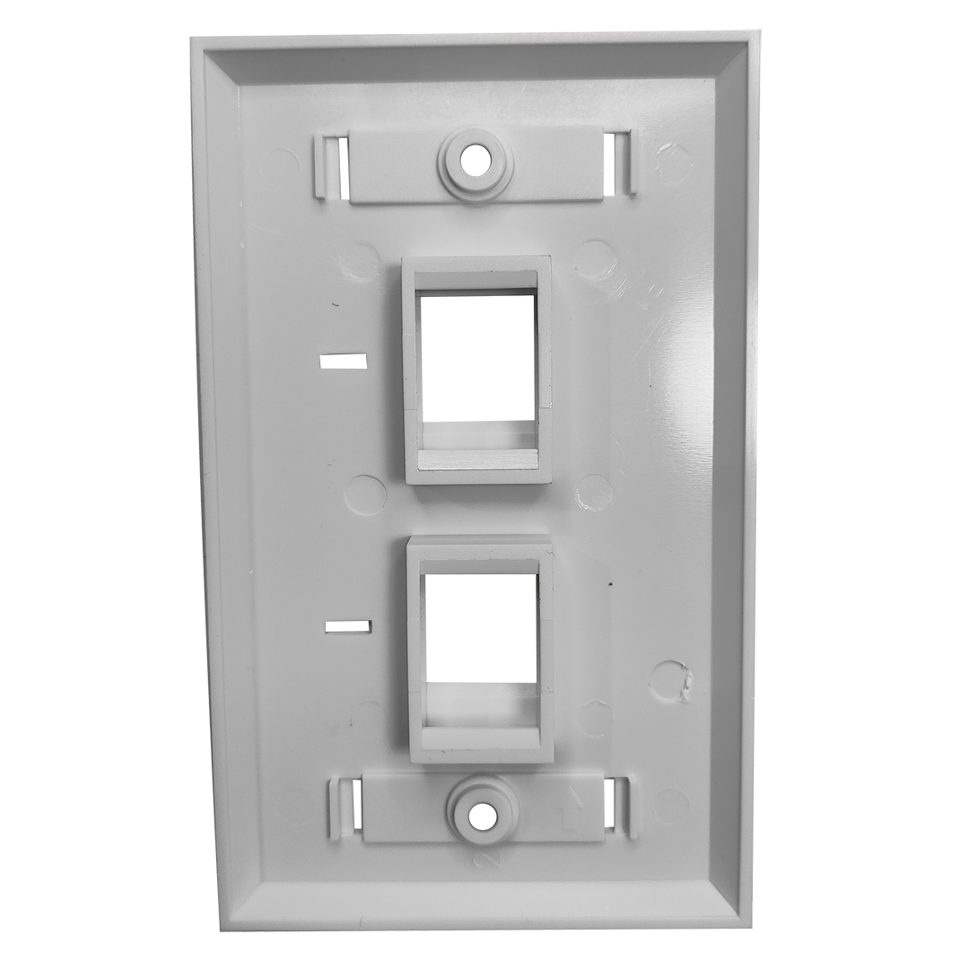 Placa Tapa 2 Puertos RJ45 para Caja de Registro