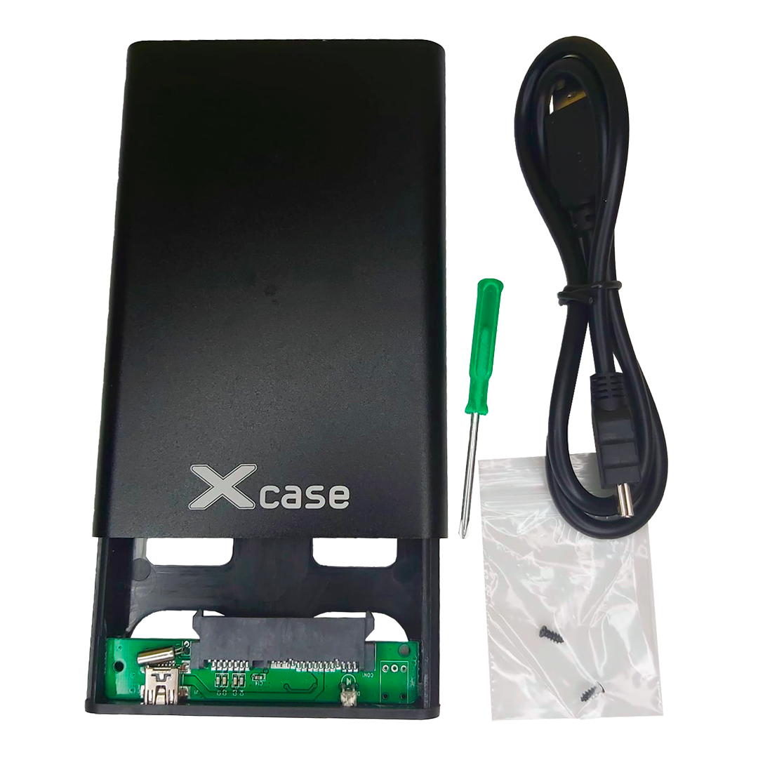 Gabinete Case USB 2.0 para Disco Duro 2.5” Xcase Negro