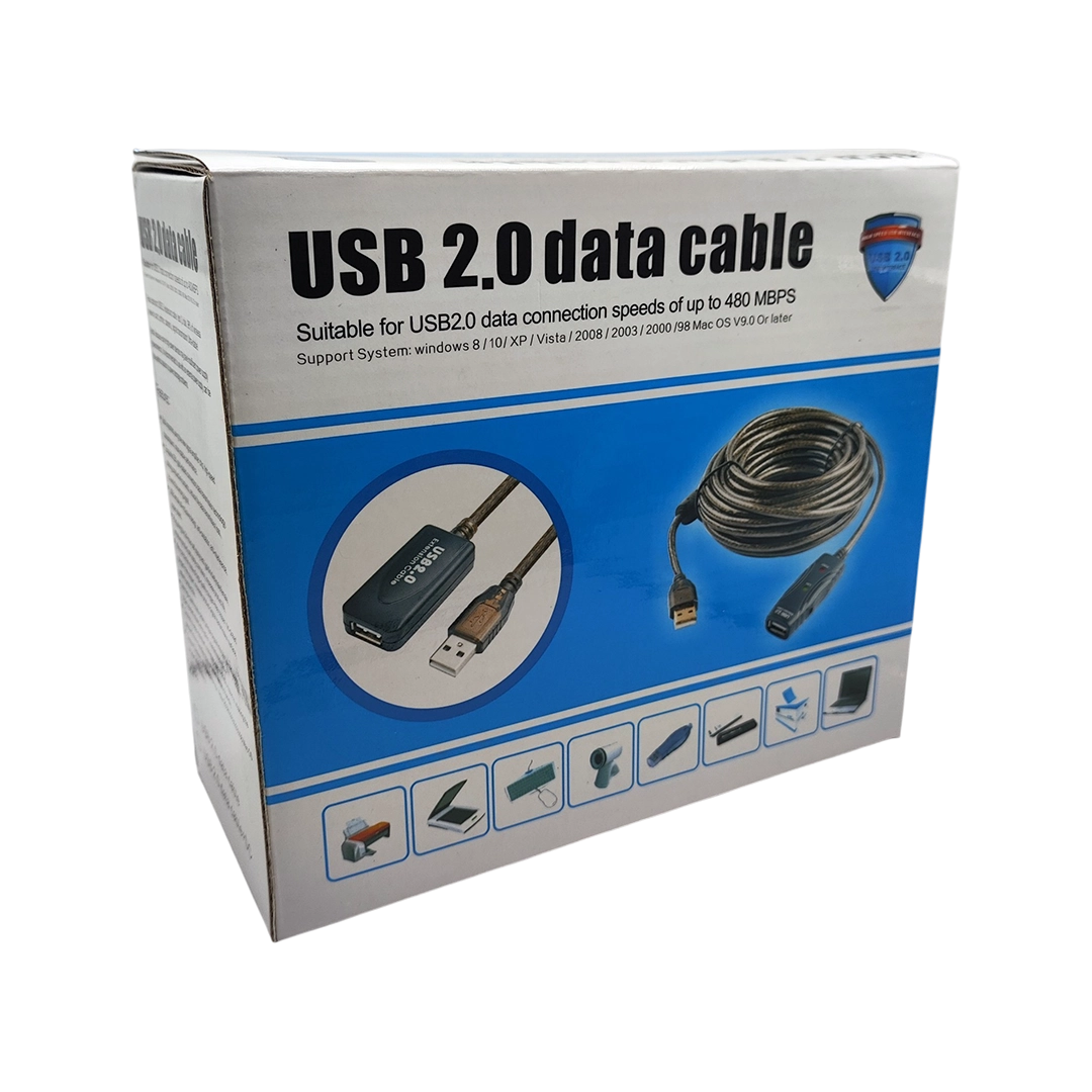 Extensión USB 2.0 Activa Macho a hembra de 10 Metros 480 MBPS