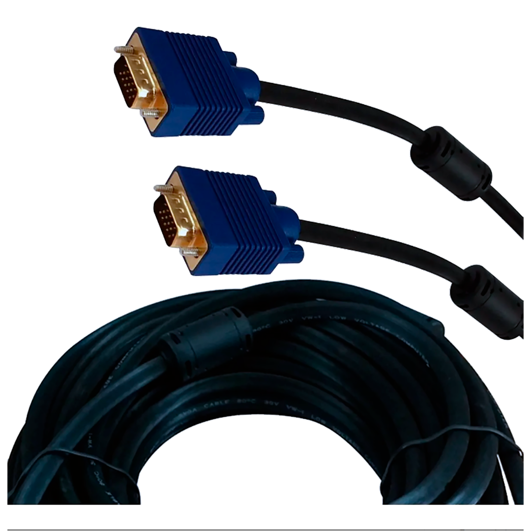 Cable VGA Macho a Macho 30 Metros Cobre Puro Reforzado