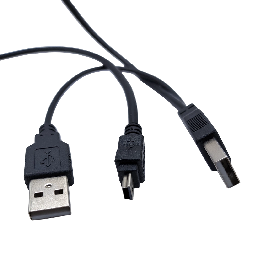 Cable USB 2.0 Doble Macho a Mini USB-B 5 Pines 60cm