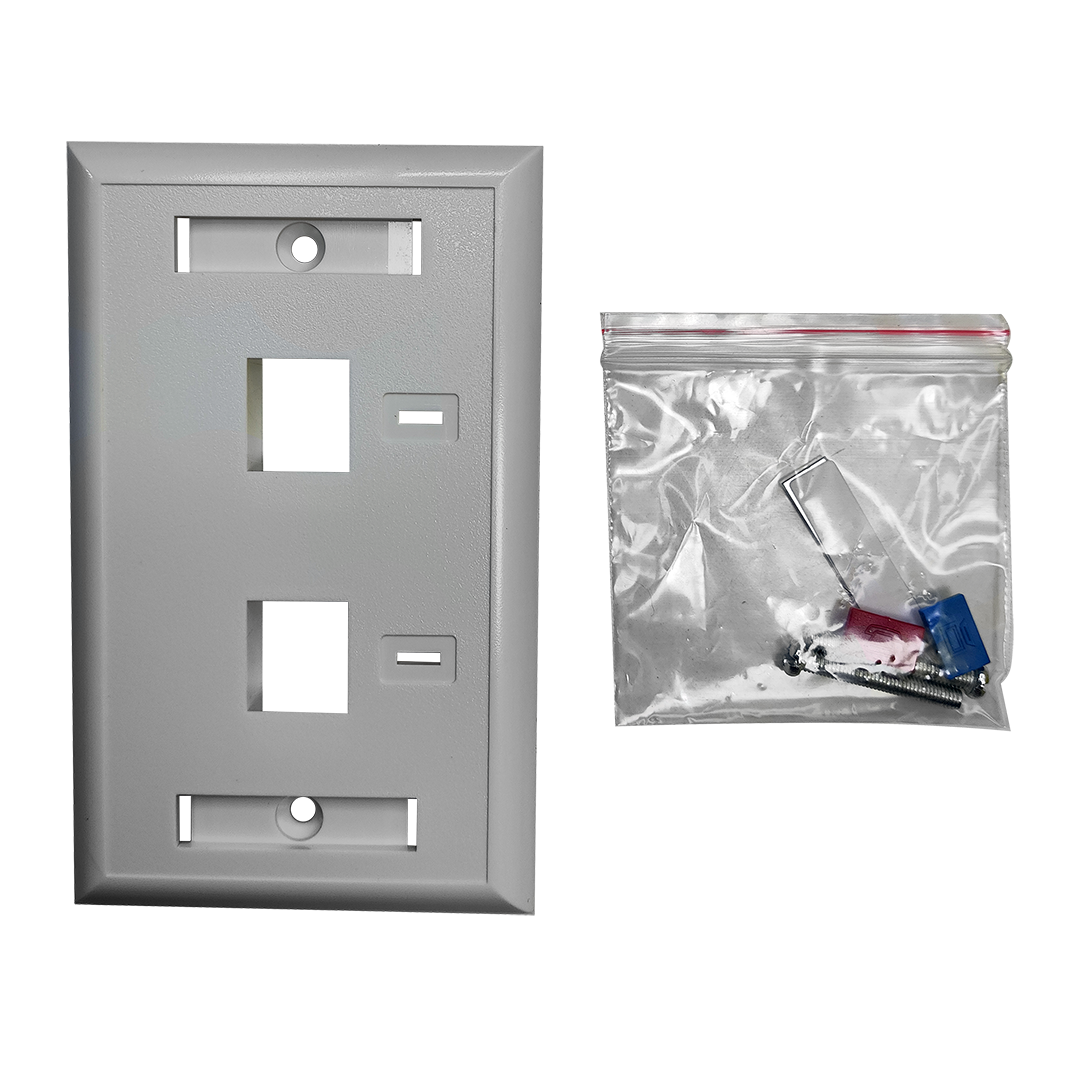 Placa Tapa 2 Puertos RJ45 para Caja de Registro