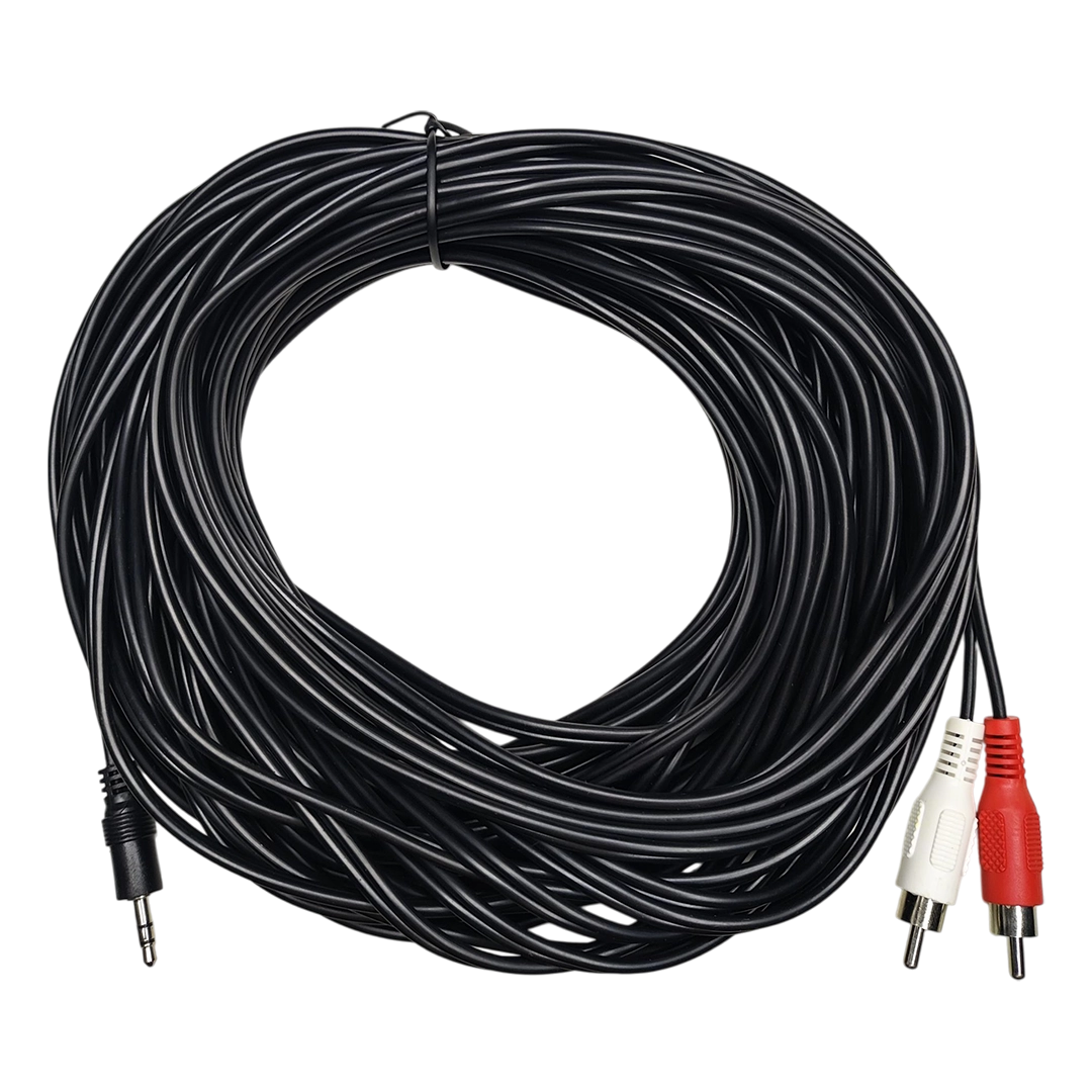 Cable De Audio Auxiliar Plug 3.5 A 2 RCA 15 Metros