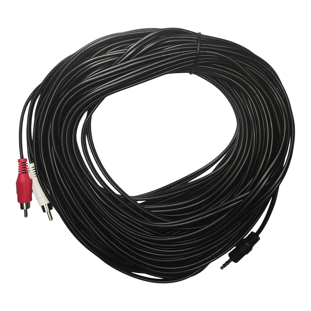 Cable De Audio Auxiliar Plug 3.5 A 2 RCA 20 Metros