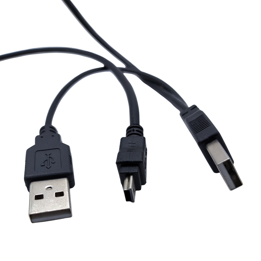 Cable USB 2.0 Doble Macho a Mini USB-B 5 Pines 1.80 metros