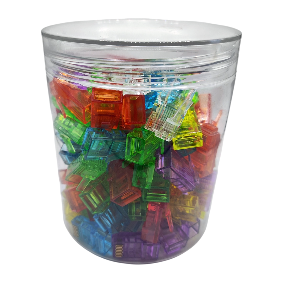 Plug Conector Rj45 Cat 5e Transparente 100 Piezas Colores