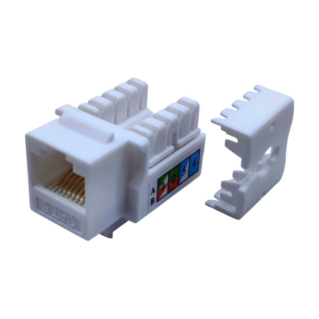 Jack Rj45 Cat 6 Blanco Utp Conector Hembra Red 1 Pieza