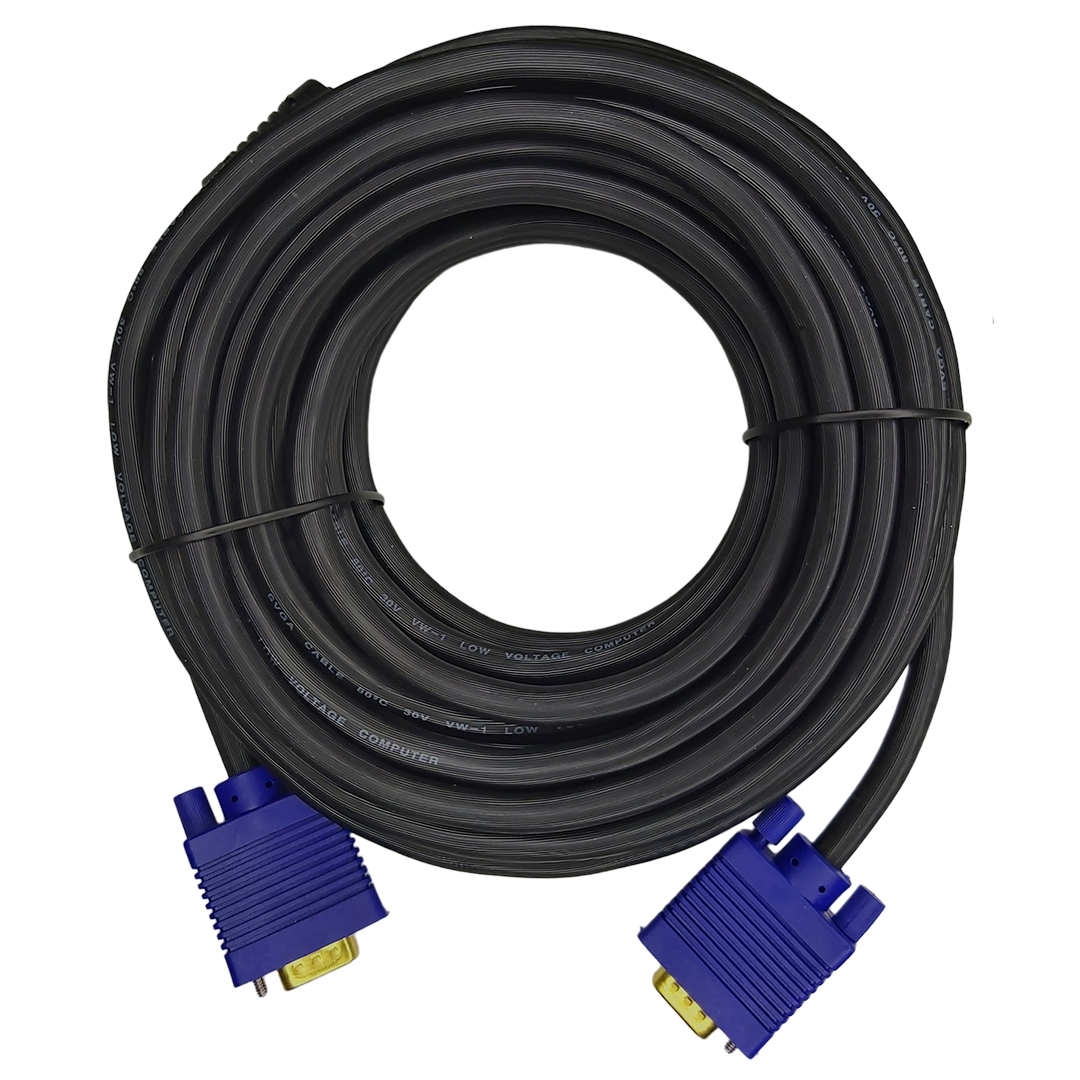 Cable VGA Macho a Macho 10 Metros Cobre Puro Reforzado
