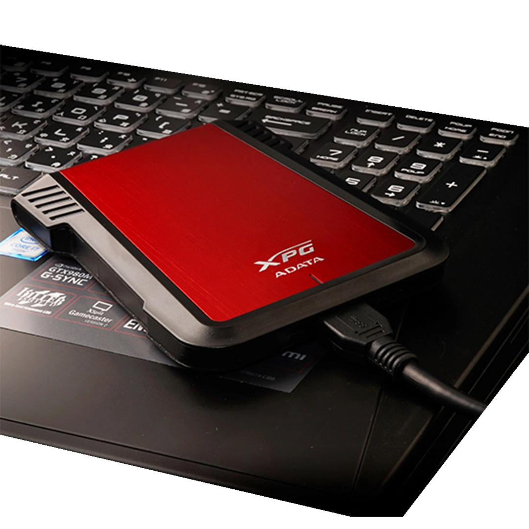 Gabinete Case Disco Duro Sata Adata Ex500 Alta Velocidad 6gb/s Rojo