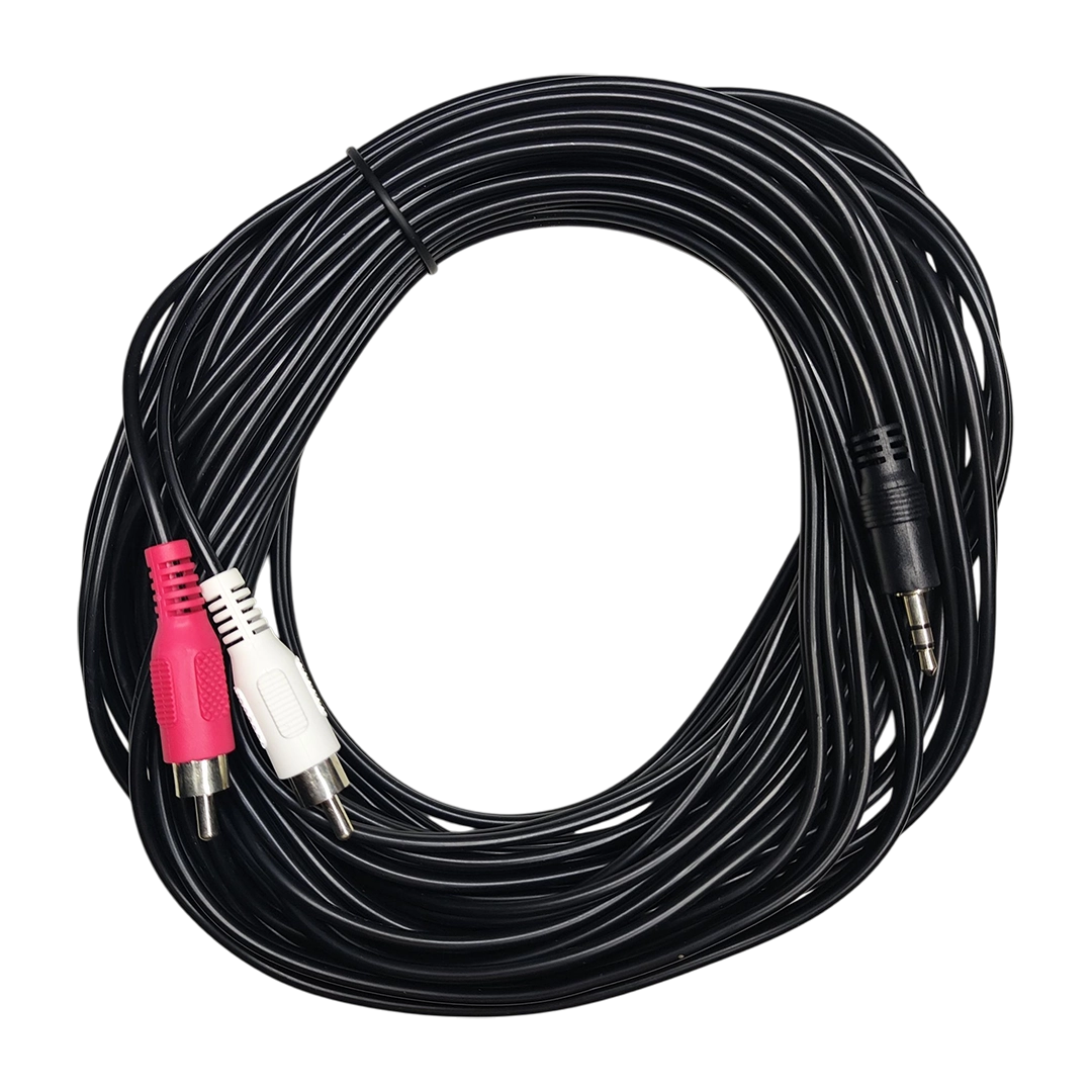 Cable De Audio Auxiliar Plug 3.5 A 2 RCA 11 Metros
