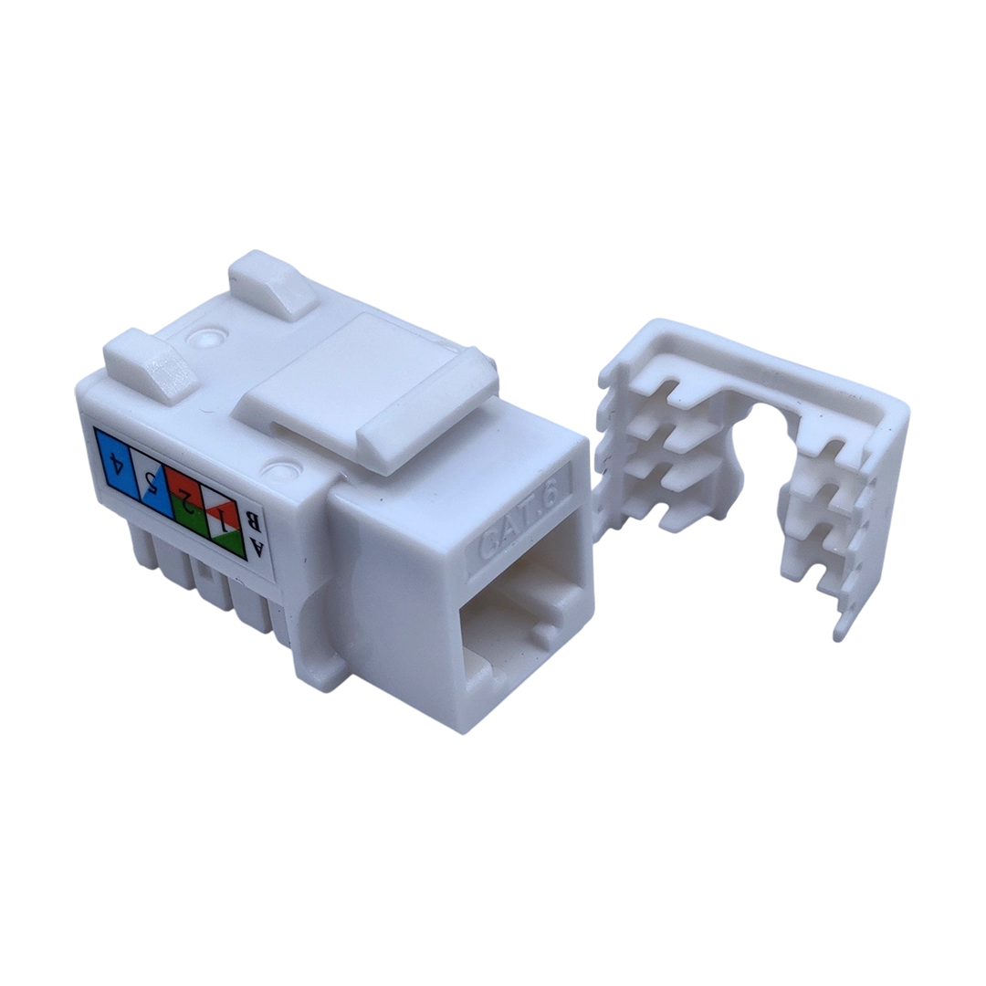 Jack Rj45 Cat 6 Blanco Utp Conector Hembra Red 10 Piezas