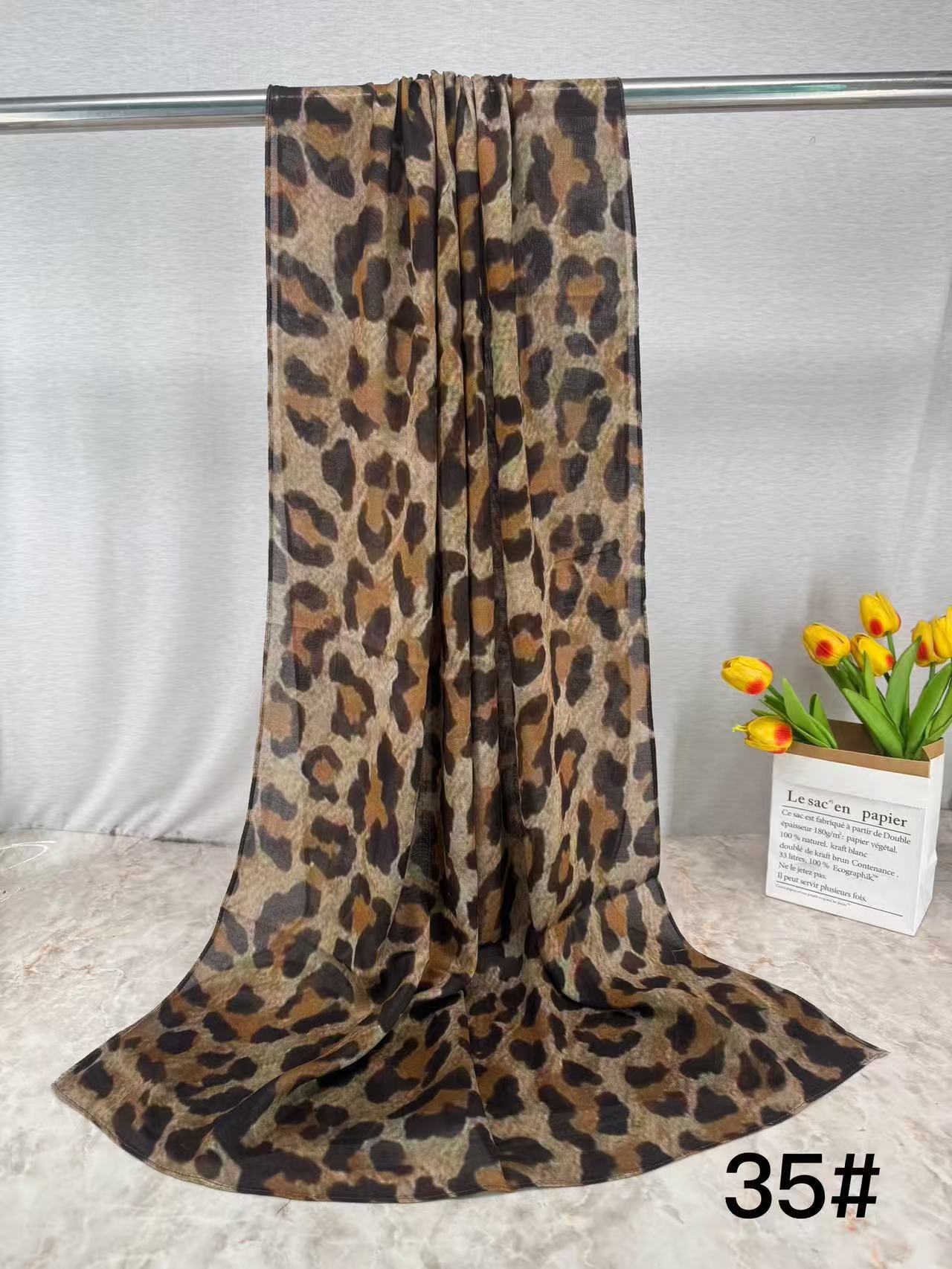 HY013-2 Printed modal Muslim hijab single stitch