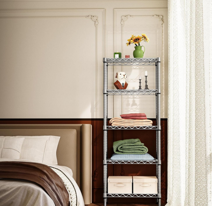 450 lbs Storage Shelves 5 Tier Shelving Units for Storage, Corrosion Resistant Wire Shelving Unit for Kitchen, 5-Layer Protection, for Home Basement Office, Chrome 11.8" D x 21.7" W x 58.3" H