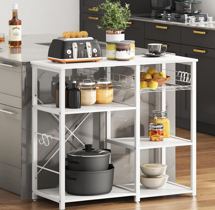 3-Tier Kitchen Baker's Rack Utility Microwave Oven Stand Storage Cart Workstation Shelf, White