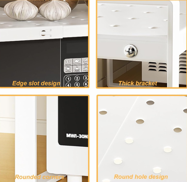 Expandable Metal Kitchen Storage Shelves,Kitchen Cabinet and Counter Shelf Organizer for Bathroom Bedroom Office Table Desk Pantry Storage