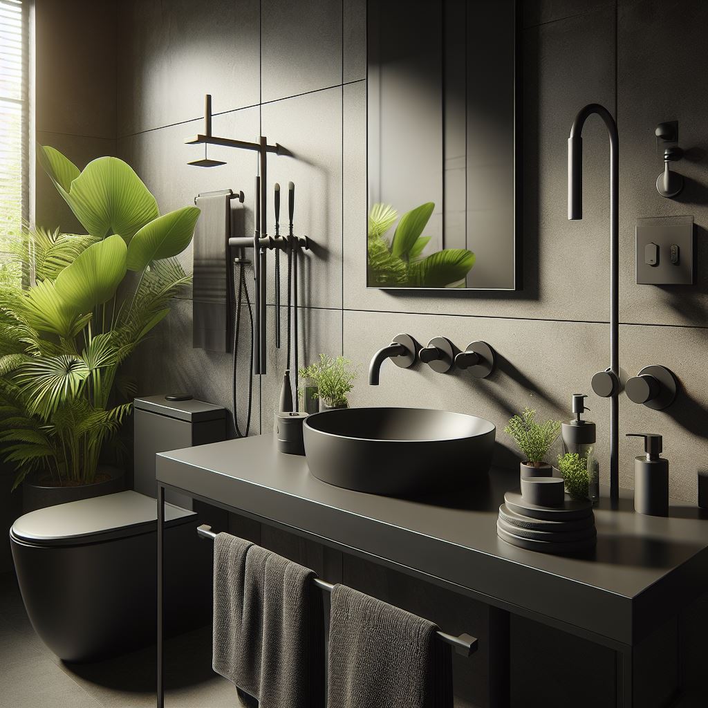 Modern Black Bathroom Set
