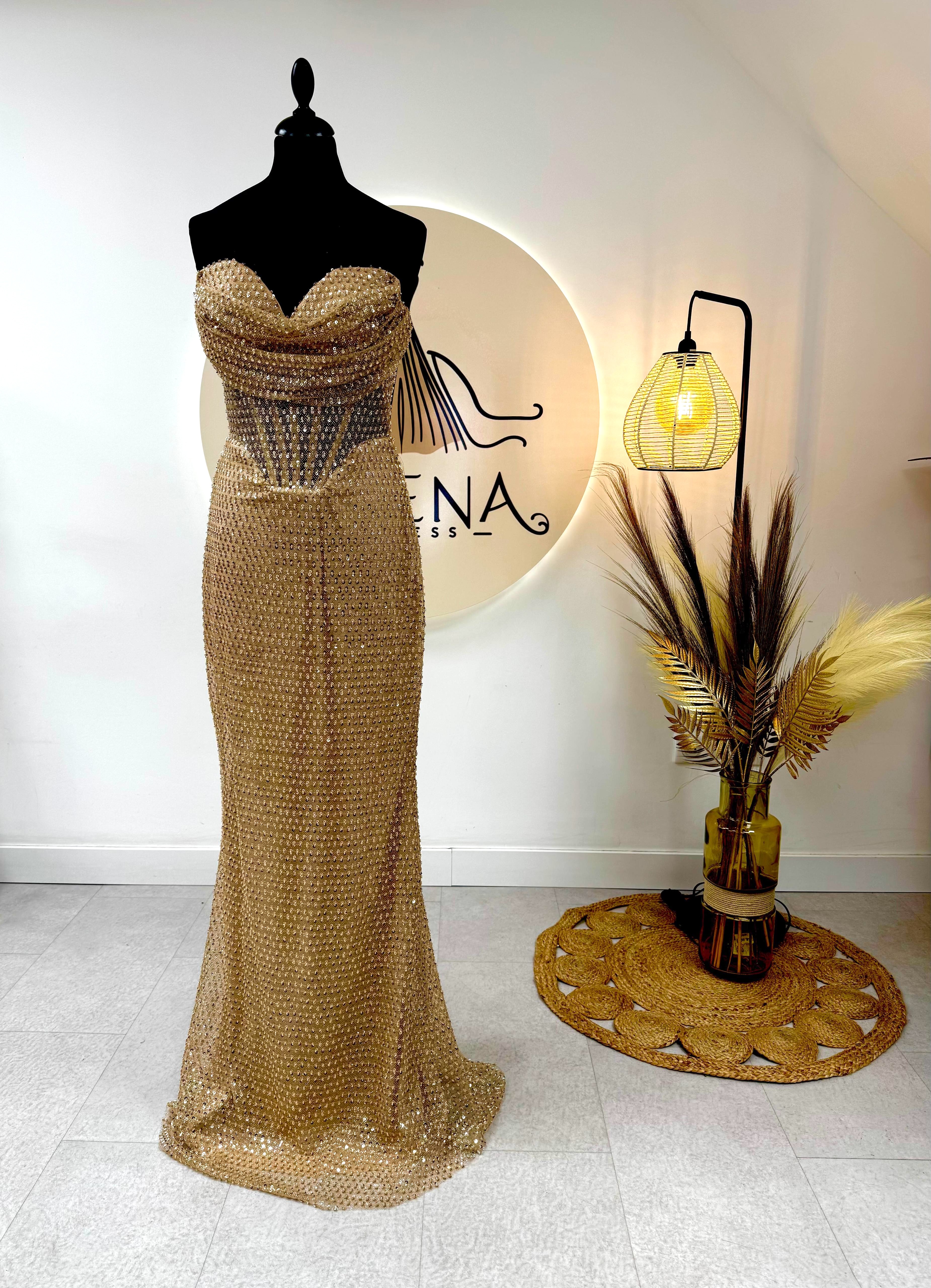 Robe de soirée dorée