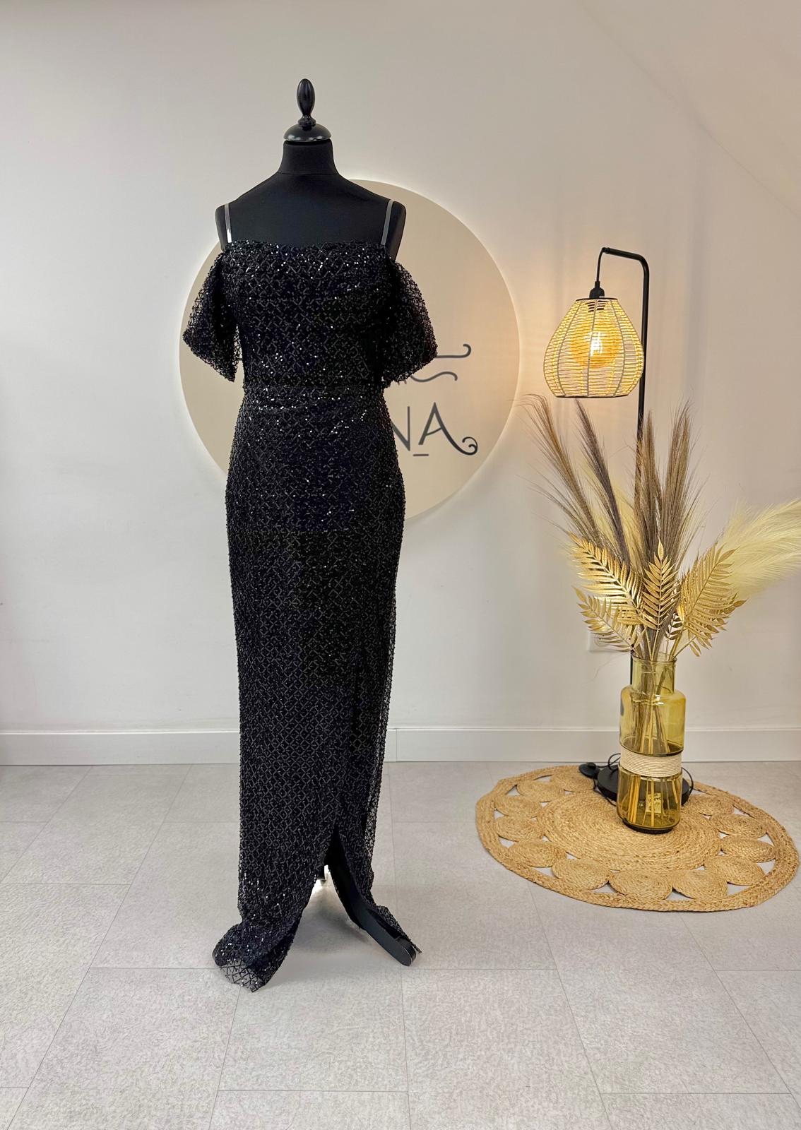 Robe de soirée noirres à paillettes
