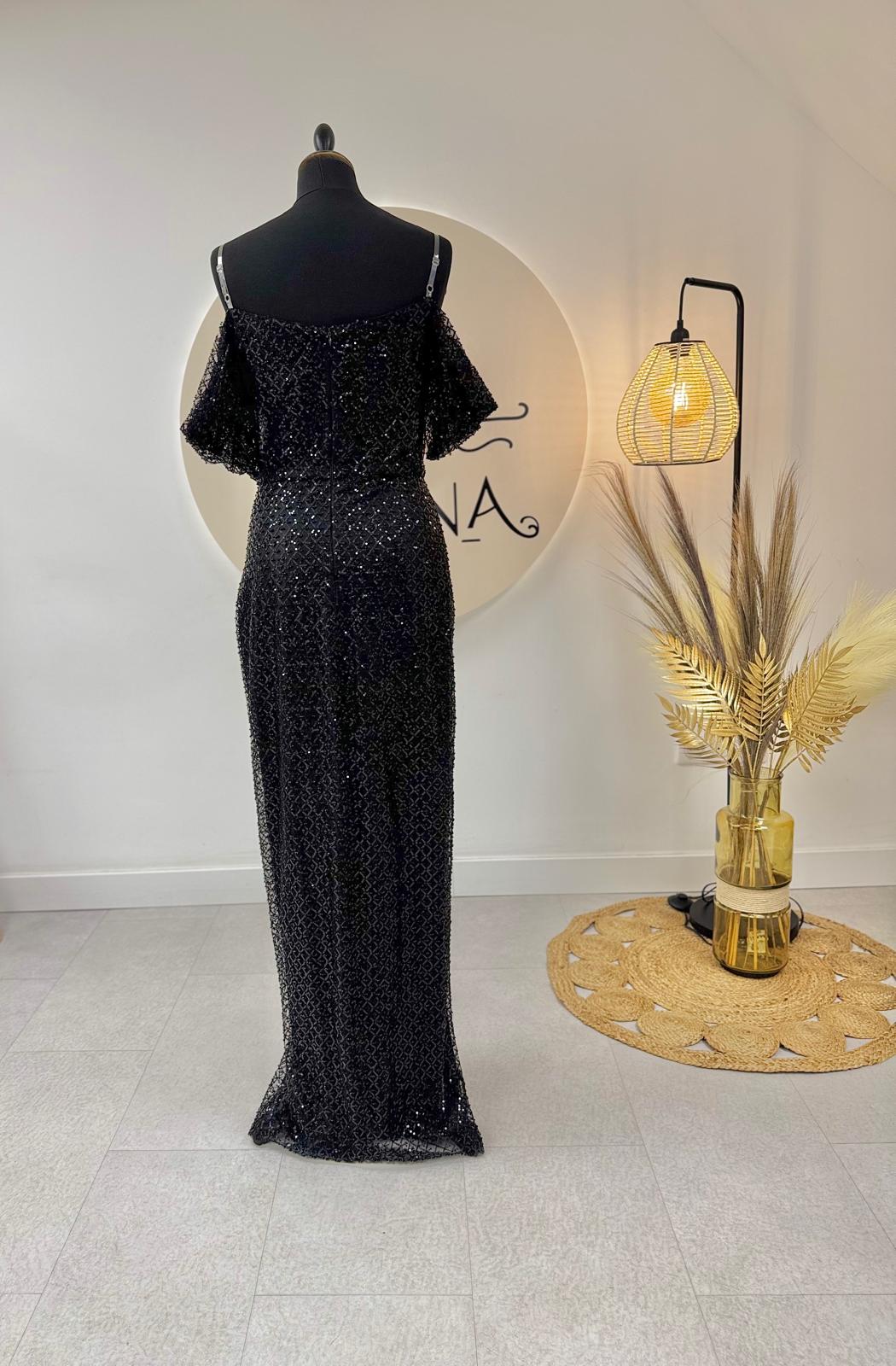 Robe de soirée noirres à paillettes
