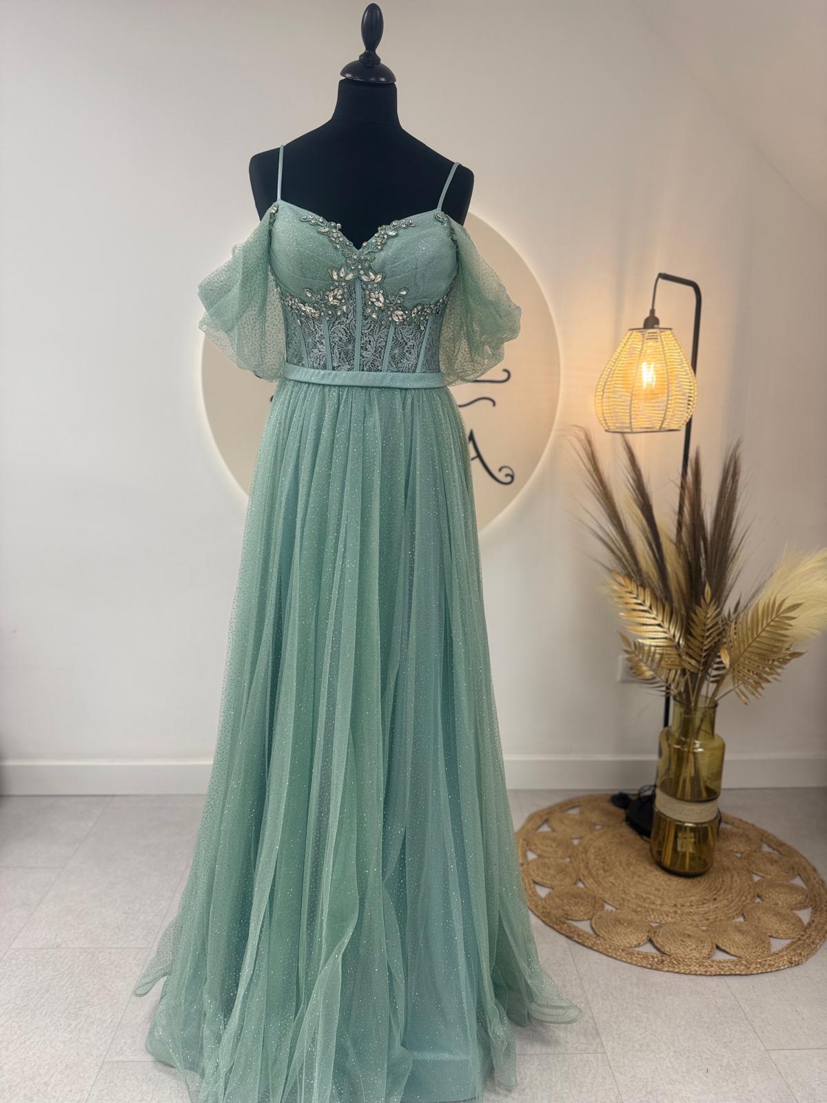 Robe de soirée vert d'eau