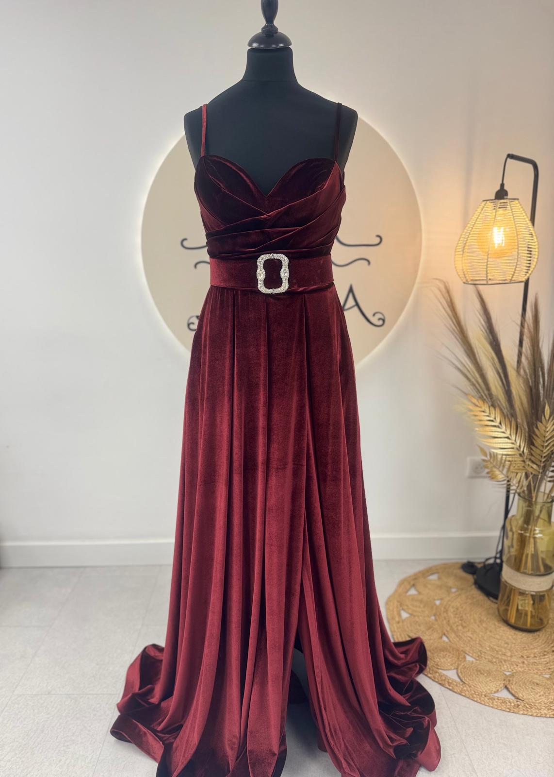 Robe de soirée bordeaux