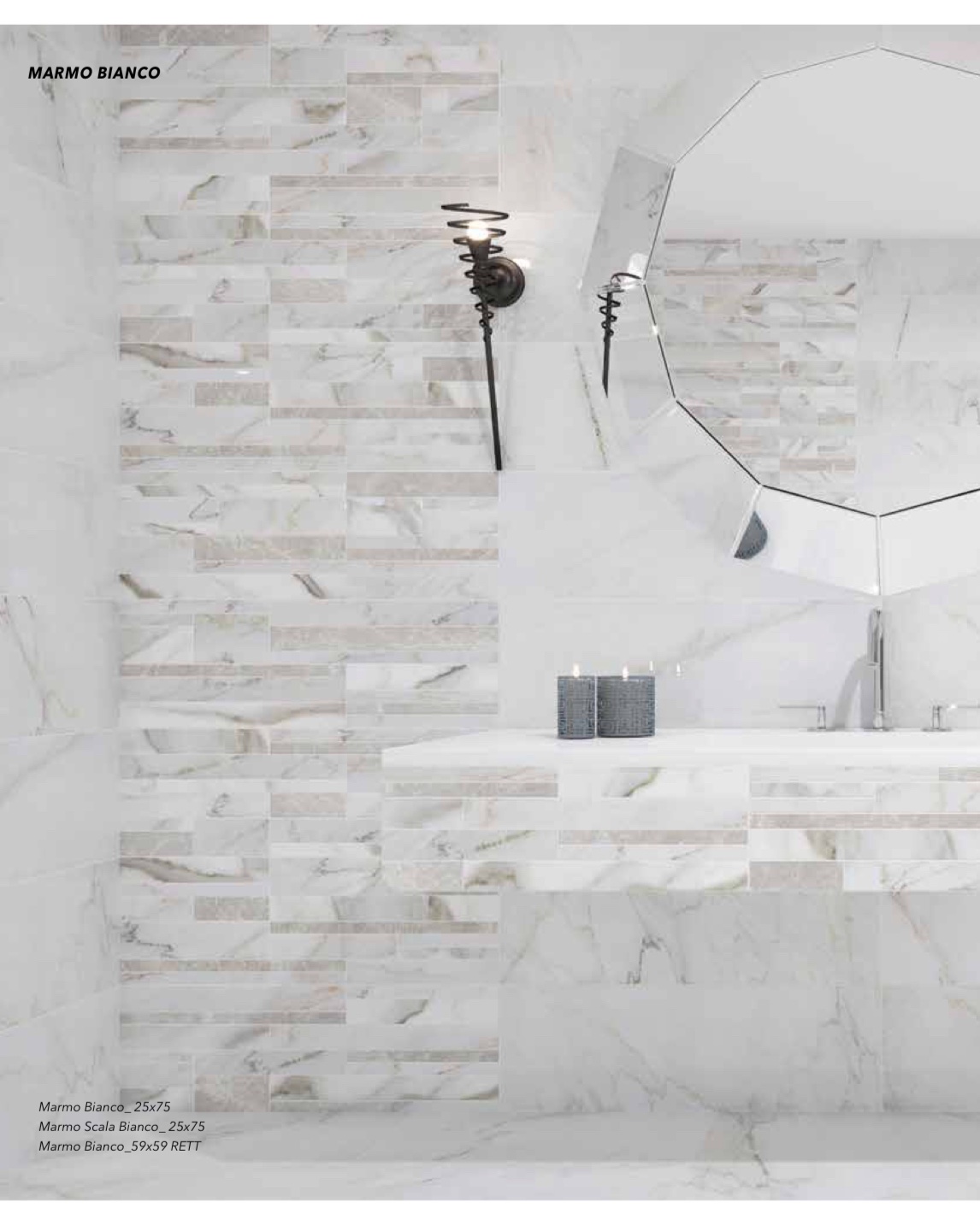 Marmo Scala Bianco 25x75