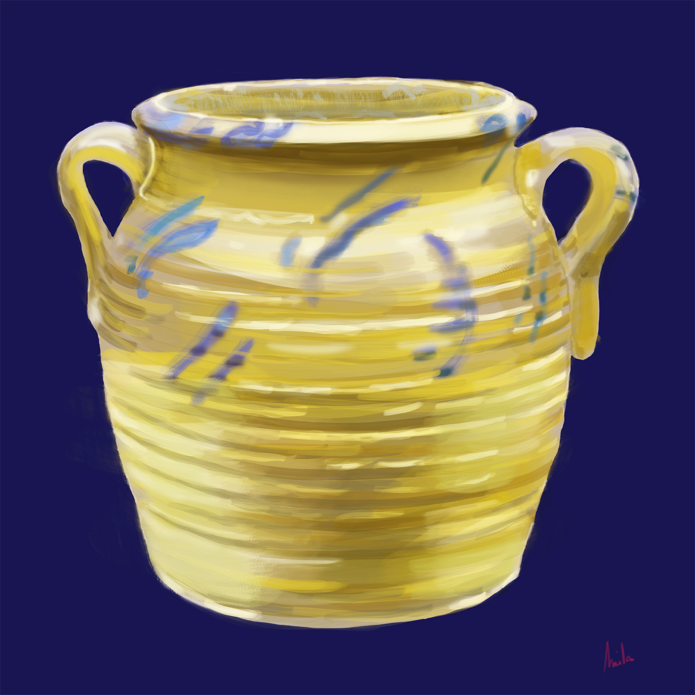 Jarrón de cerámica artesanal