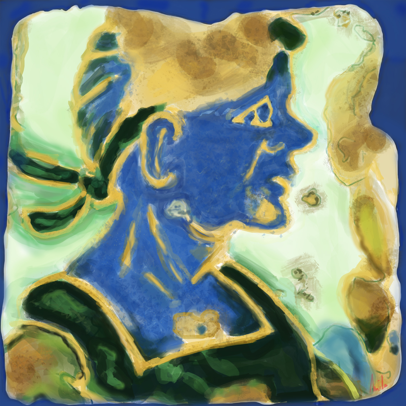 Pintura de Azulejo artístico antiguo