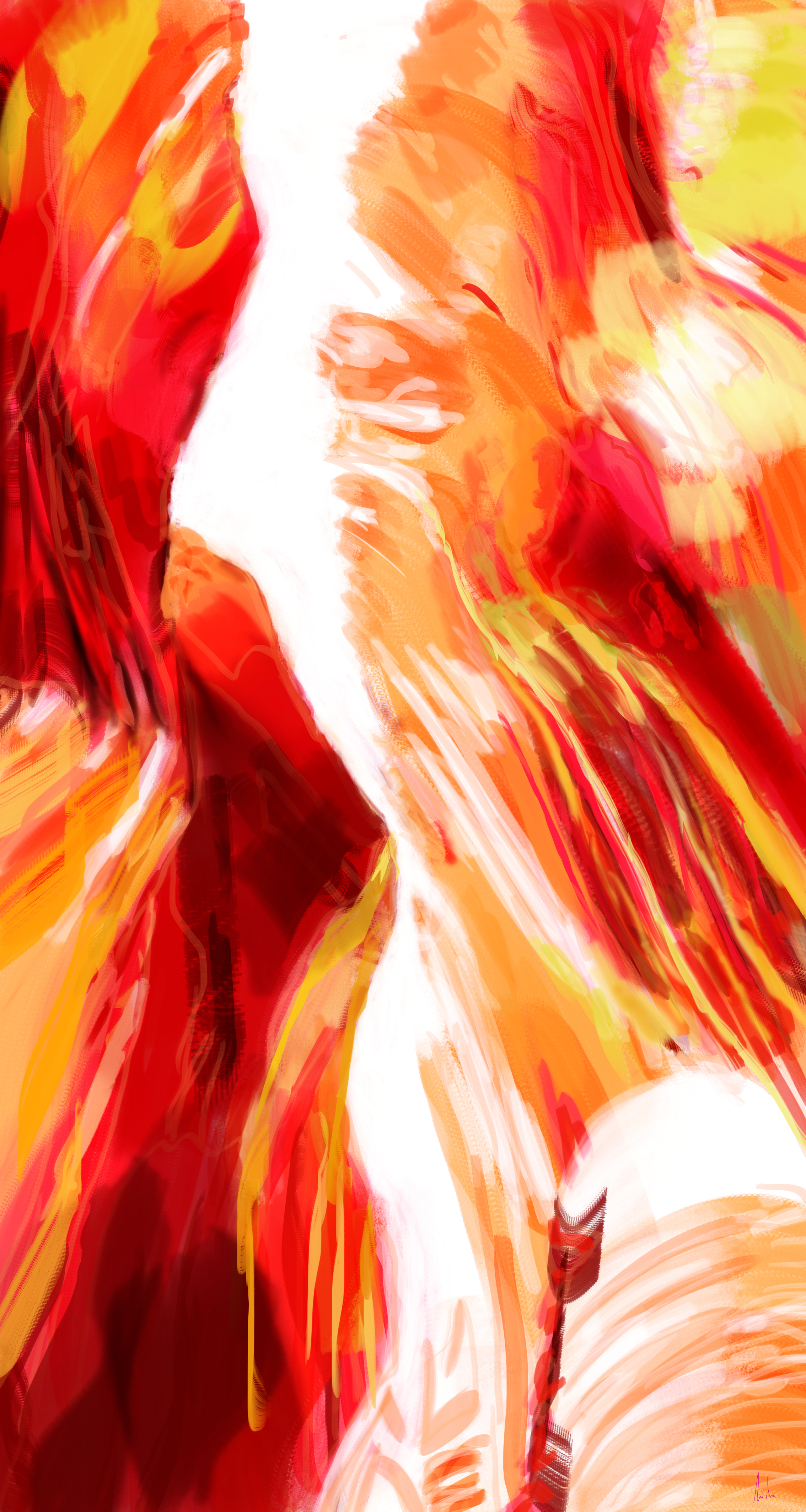 Pintura abstracta de tonos cálidos II