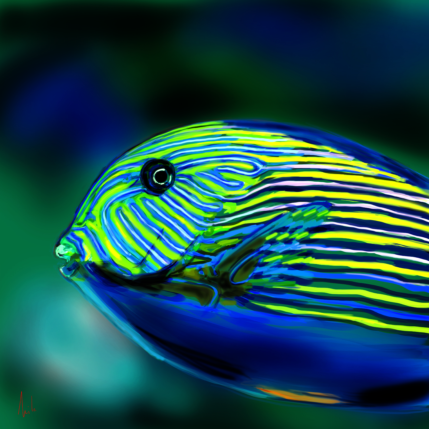 Pez tropical de colores