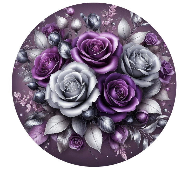 Pendentif Bouquet Silver Purple
