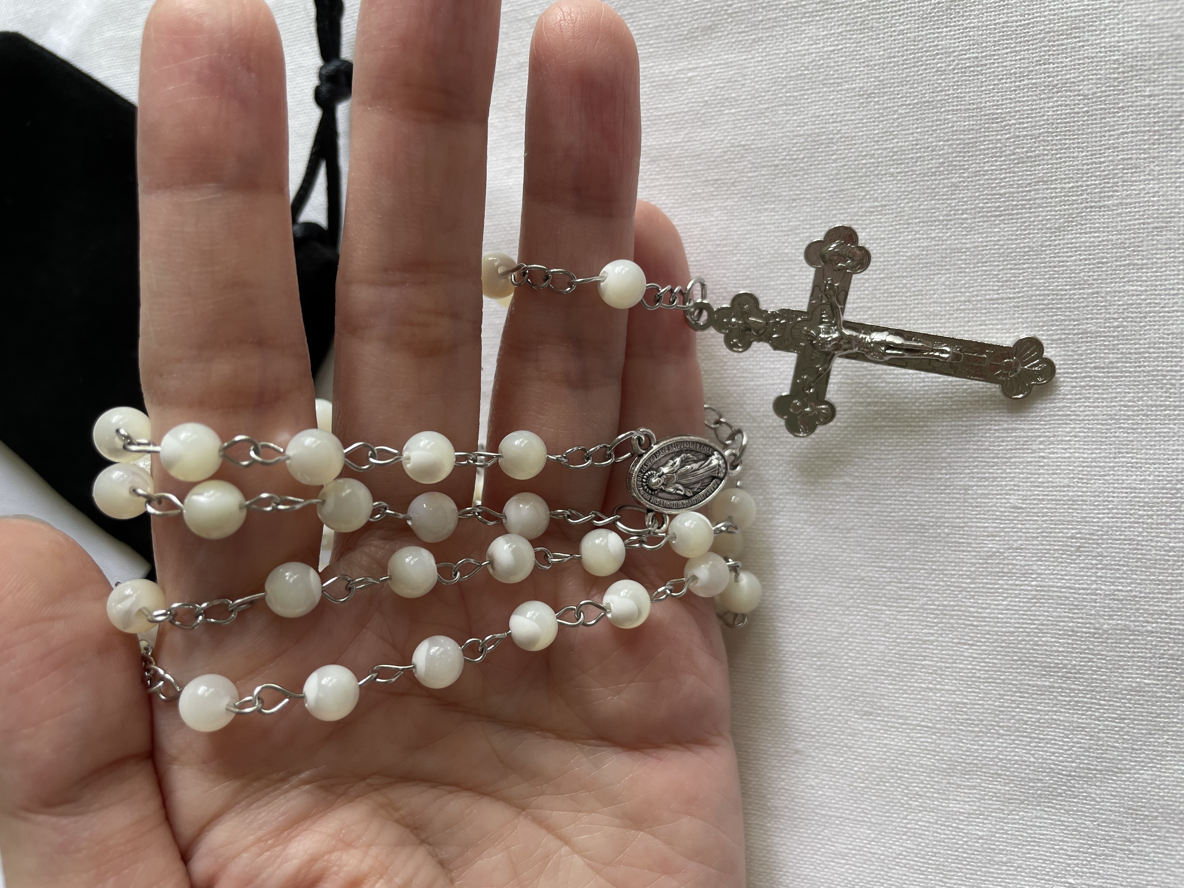 White Shell Pearl Rosary