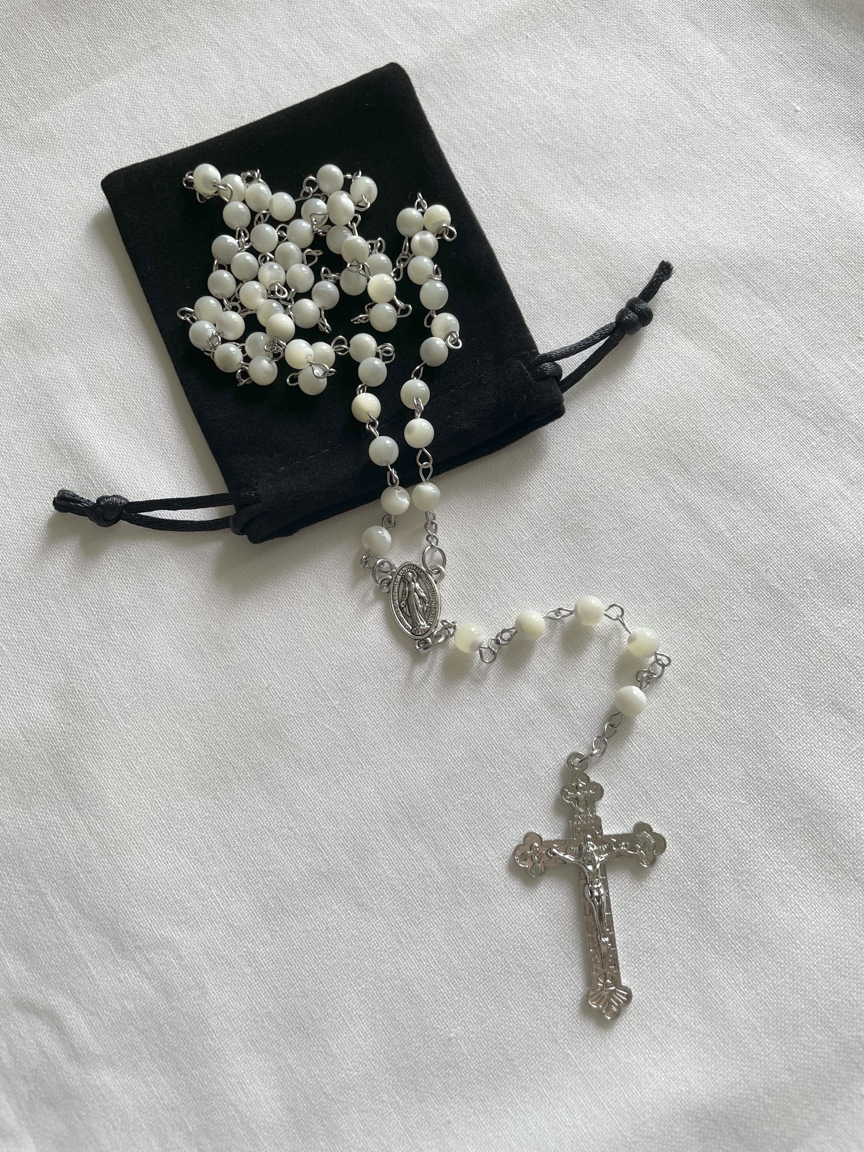 White Shell Pearl Rosary