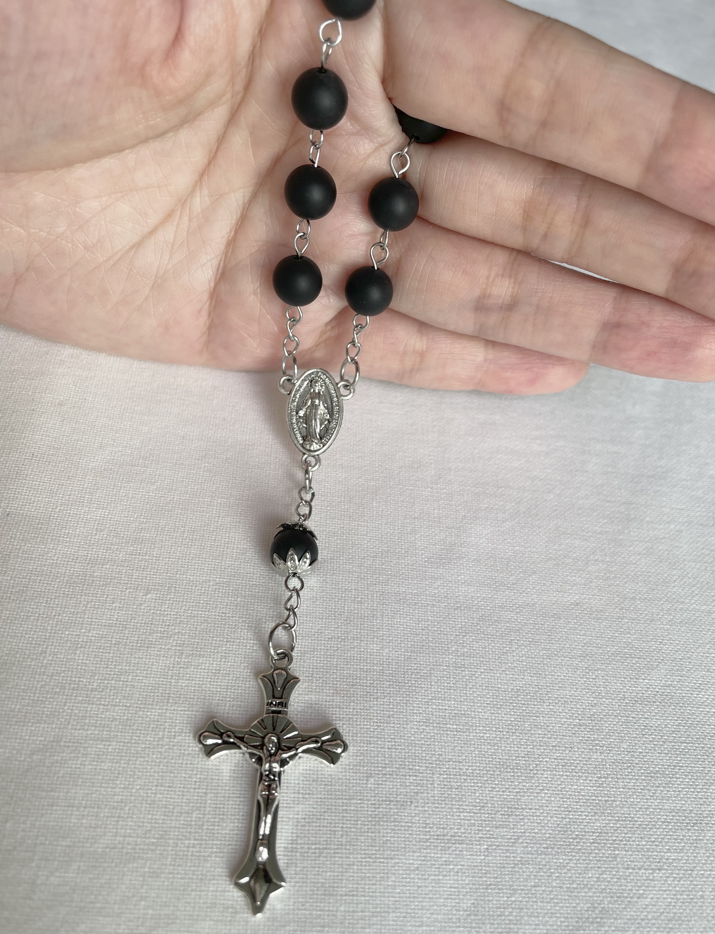 Matte Black Onyx One Decade Rosary