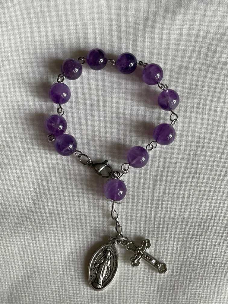 Purple Amethyst Rosary Bracelet