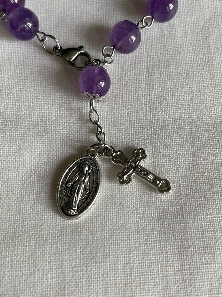 Purple Amethyst Rosary Bracelet