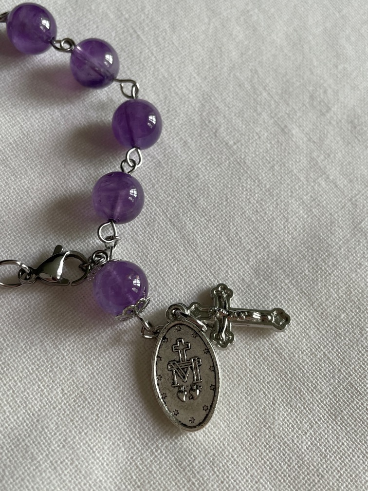 Purple Amethyst Rosary Bracelet
