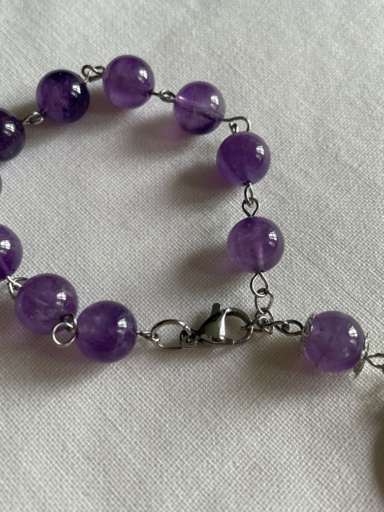 Purple Amethyst Rosary Bracelet