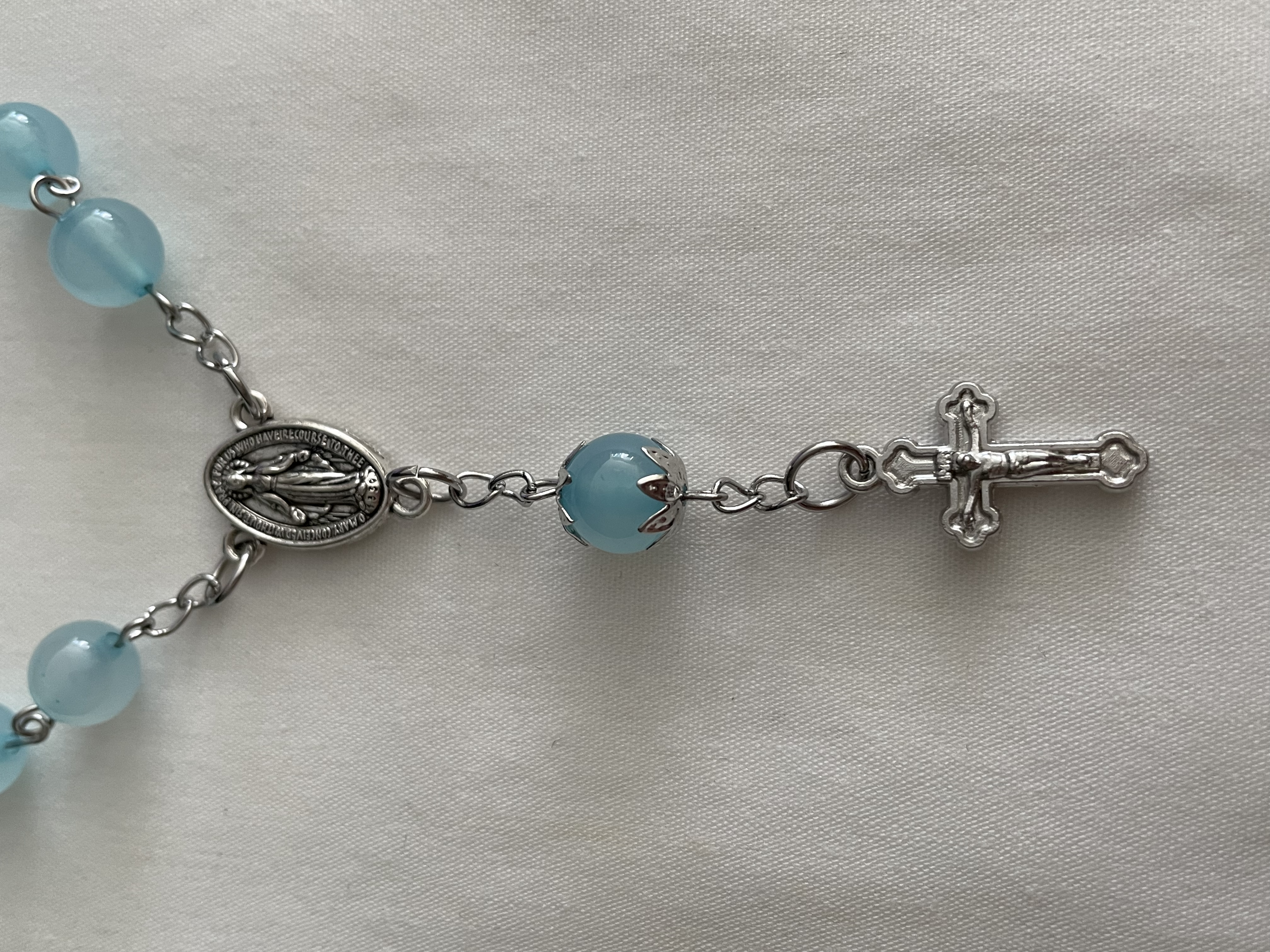 Aquamarine Crystal Rosary Bracelet