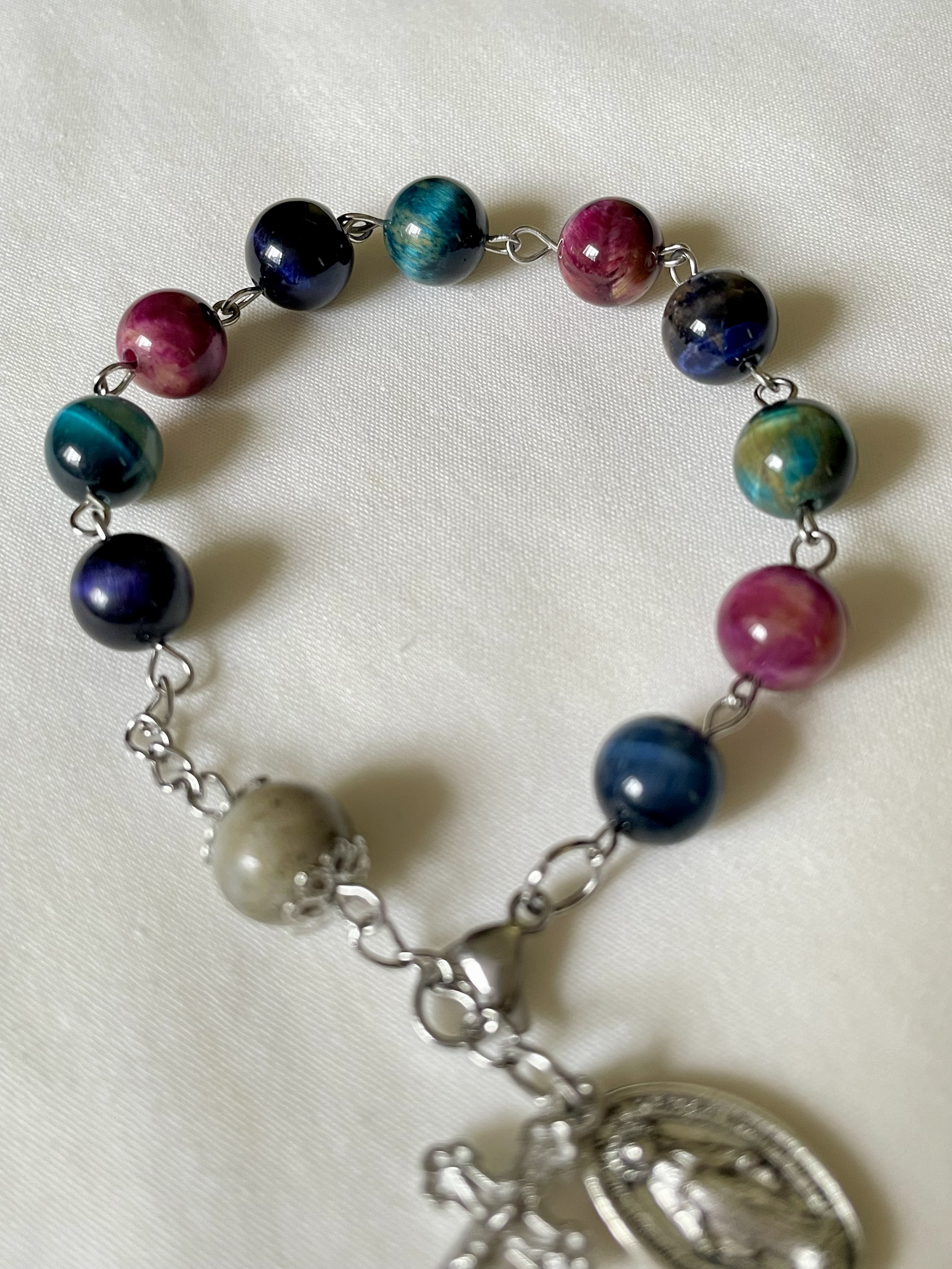 Multi Coloured Cat-Eye Rosary Bracelet