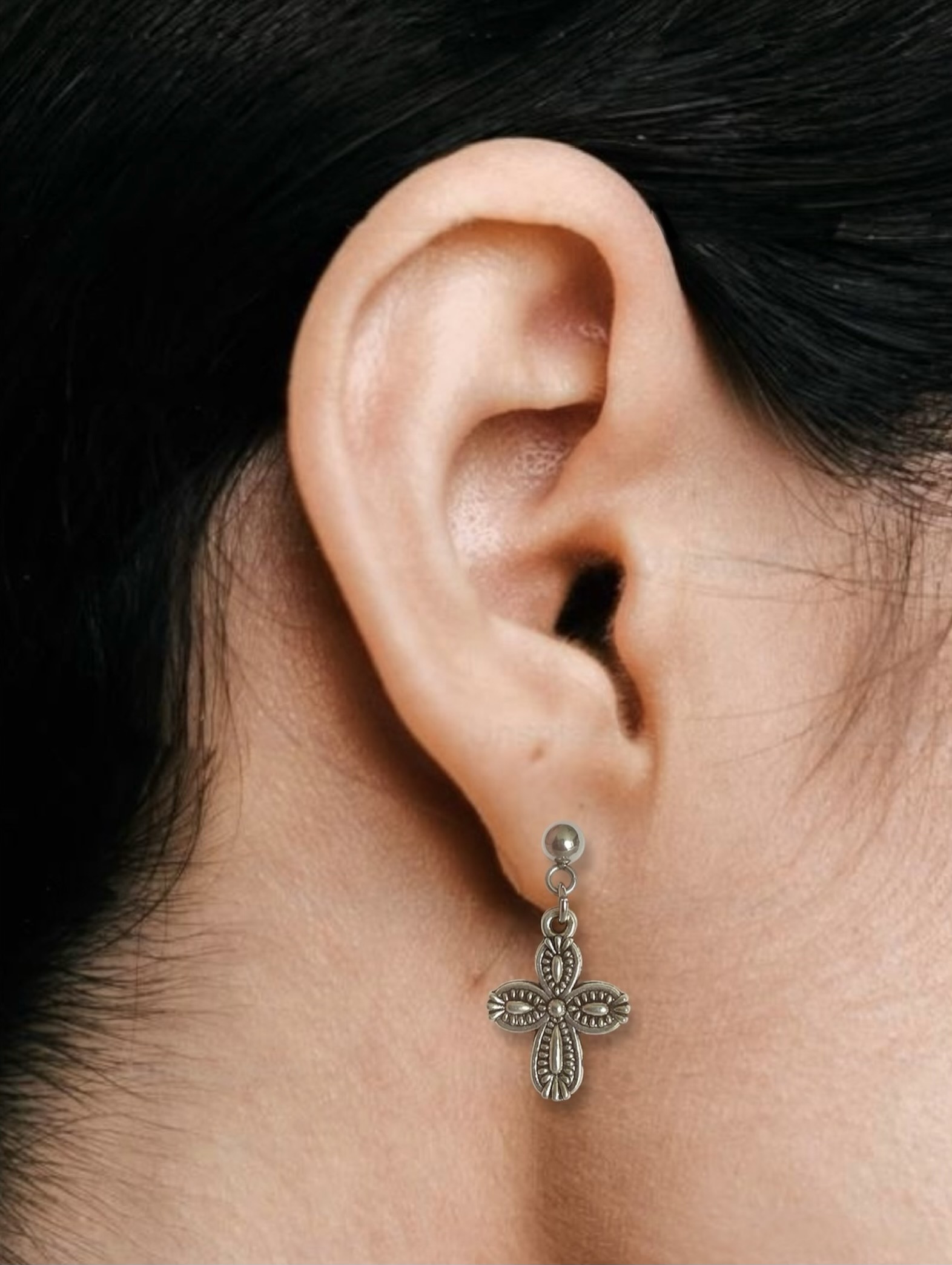 Ornate Cross Earrings